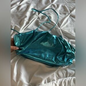 8 Other Reasons Metallic Teal Bag